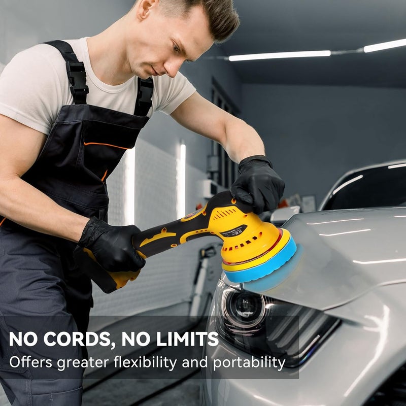 Alrigon Buffer Polisher Compatible with Dewalt 20V Battery, Cordless 6 Inch Orbital Buffer, Brushless Motor Car Buffer for Boat, Car Polishing and Waxing (Tool Only, NO Battery ) - Image 5